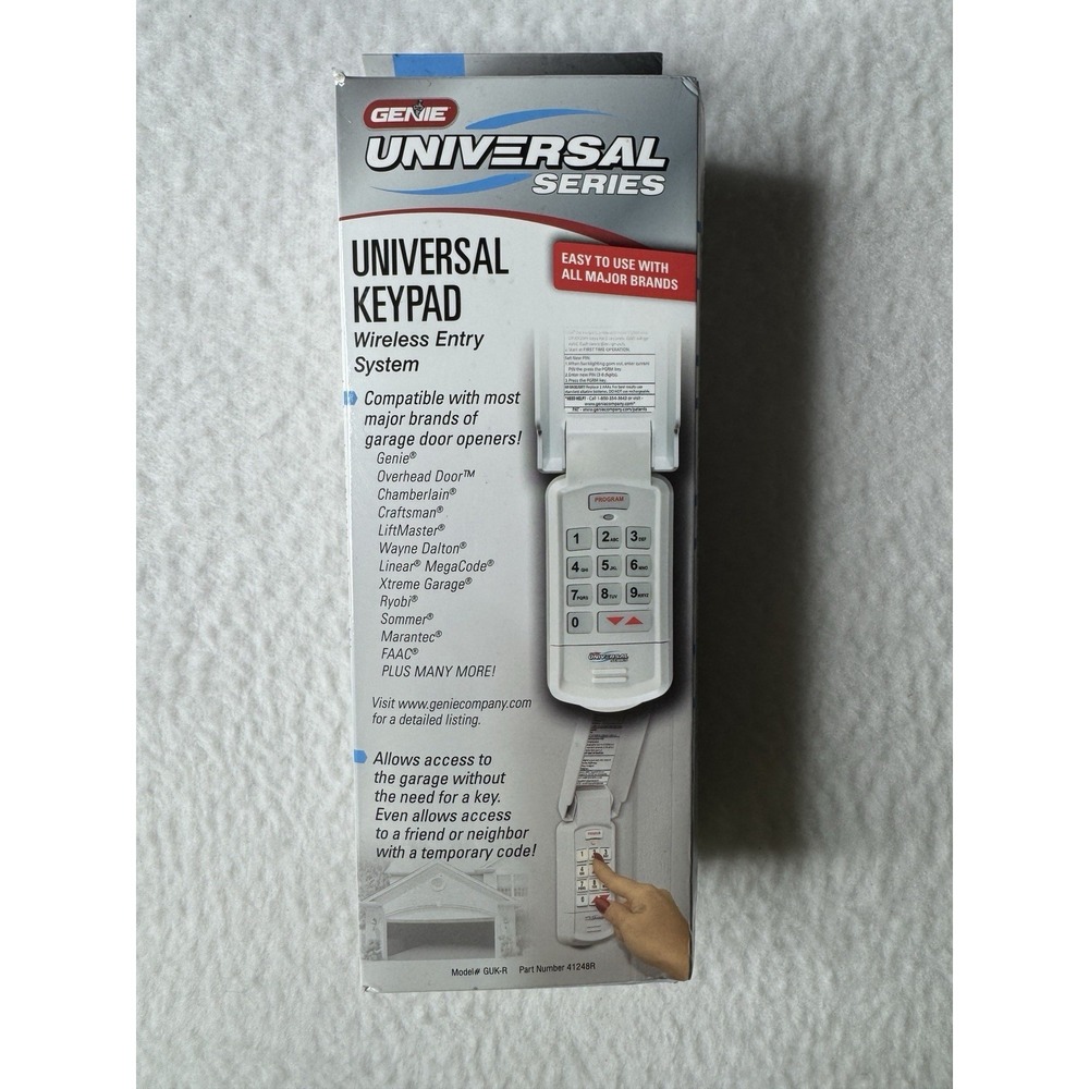 Genie Wireless Universal Garage Door Opener Keypad‎ New GUK-R Entry System
